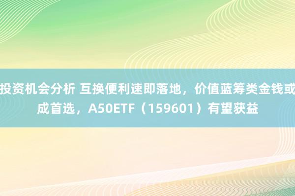 投资机会分析 互换便利速即落地，价值蓝筹类金钱或成首选，A50ETF（159601）有望获益