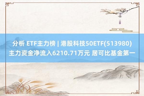 分析 ETF主力榜 | 港股科技50ETF(513980)主力资金净流入6210.71万元 居可比基金第一