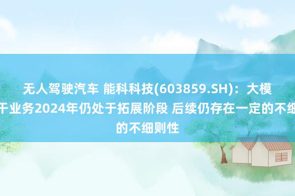 无人驾驶汽车 能科科技(603859.SH)：大模子相干业务2024年仍处于拓展阶段 后续仍存在一定的不细则性