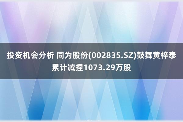 投资机会分析 同为股份(002835.SZ)鼓舞黄梓泰累计减捏1073.29万股