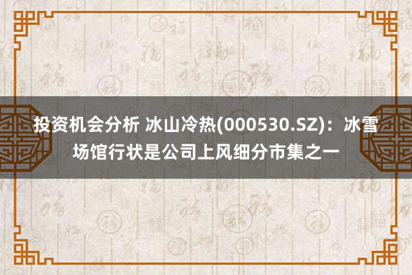 投资机会分析 冰山冷热(000530.SZ)：冰雪场馆行状是公司上风细分市集之一