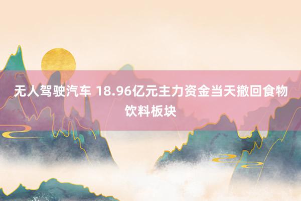 无人驾驶汽车 18.96亿元主力资金当天撤回食物饮料板块