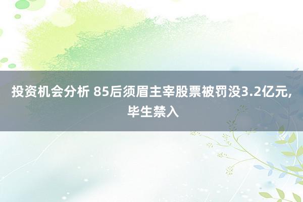 投资机会分析 85后须眉主宰股票被罚没3.2亿元, 毕生禁入