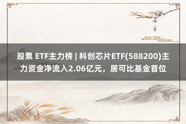 股票 ETF主力榜 | 科创芯片ETF(588200)主力资金净流入2.06亿元，居可比基金首位