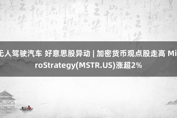 无人驾驶汽车 好意思股异动 | 加密货币观点股走高 MicroStrategy(MSTR.US)涨超2%