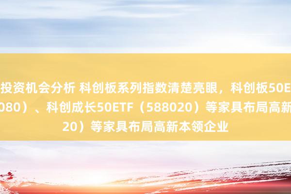 投资机会分析 科创板系列指数清楚亮眼，科创板50ETF（588080）、科创成长50ETF（588020）等家具布局高新本领企业