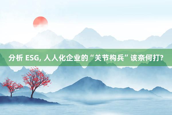 分析 ESG, 人人化企业的“关节构兵”该奈何打?