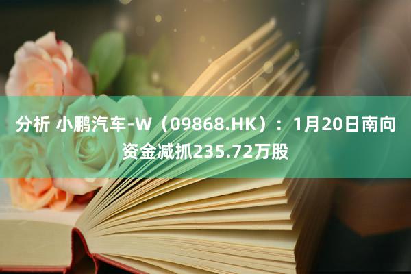 分析 小鹏汽车-W（09868.HK）：1月20日南向资金减抓235.72万股