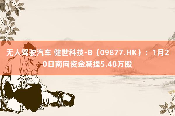 无人驾驶汽车 健世科技-B（09877.HK）：1月20日南向资金减捏5.48万股