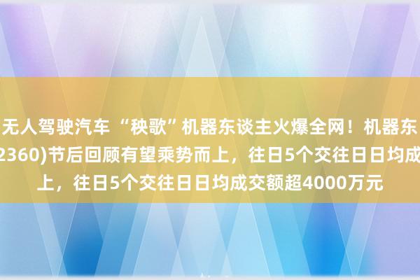 无人驾驶汽车 “秧歌”机器东谈主火爆全网！机器东谈主ETF基金(562360)节后回顾有望乘势而上，往日5个交往日日均成交额超4000万元