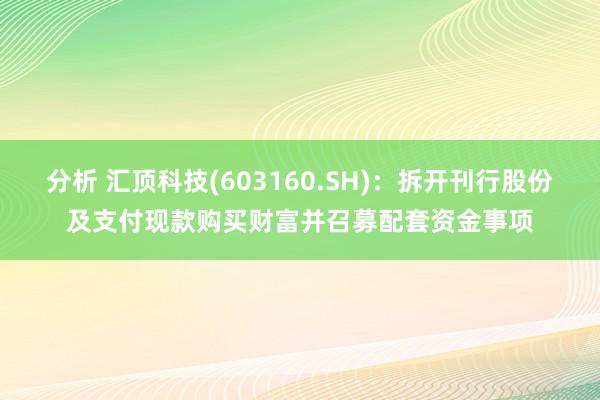 分析 汇顶科技(603160.SH)：拆开刊行股份及支付现款购买财富并召募配套资金事项