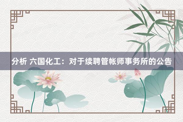 分析 六国化工：对于续聘管帐师事务所的公告